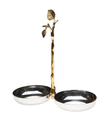 Godinger® Leaf Design 2-Section Relish Tray