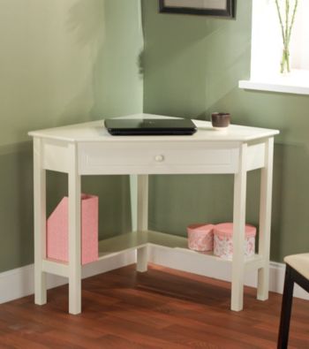 TMS White Corner Desk
