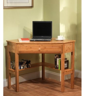 TMS Natural Finish Corner Desk