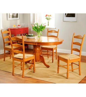TMS 5-pc. Oak Finish Ladderback Dining Set