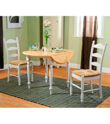 TMS 3-pc. White Ladderback Dining Set