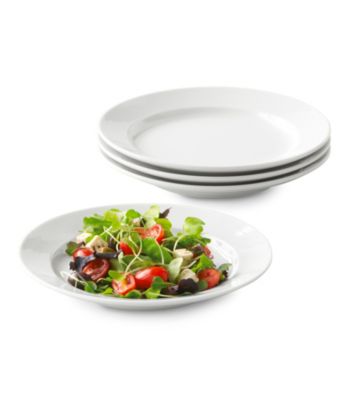 LivingQuarters Whiteware Round Set of 4 Salad Plates