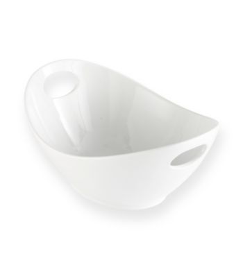 LivingQuarters Whiteware Large Oval Bowl with Handles