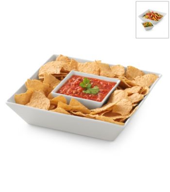 LivingQuarters Whiteware 2-pc. Chip n' Dip Set