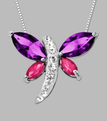 Impressions® Sterling Silver Dragonfly Pendant Made w/Swarovski Elements