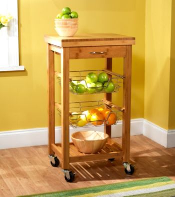 Target Marketing Systems Natural Bamboo Kitchen Trolley