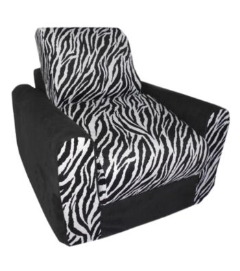 Fun Furnishings Black Zebra Chair Sleeper