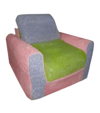 Fun Furnishings Pink, Lilac & Green Chenille Chair Sleeper