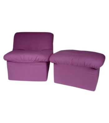 Fun Furnishings Purple Canvas Cloud Chair & Ottoman