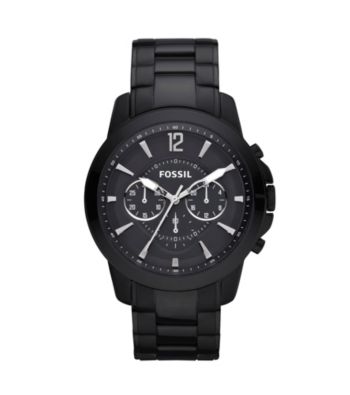 Fossil® Men's Grant Black Stainless Steel Watch