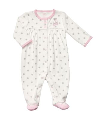 Carter's® Baby Girls' Ivory/Pink Terry Ballerina Sleep and Play