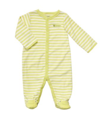 Carter's® Baby Lime/White Striped Terry Frog Sleep and Play