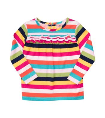 Carter's® Girl's 2T-6X Rainbow Striped Long Sleeve Top