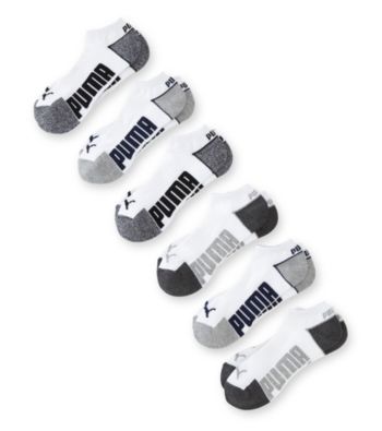 PUMA® Men's White 6-Pack Runner Athletic Socks