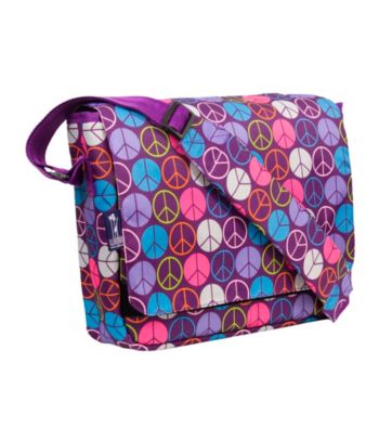 Wildkin Purple Peace Sign Kickstart Messenger Bag
