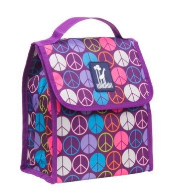 Wildkin Purple Peace Sign Munch n' Lunch Bag