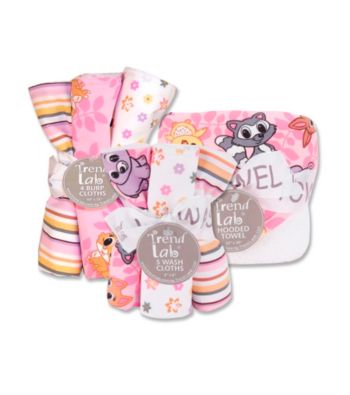 Trend Lab Baby Girls' Lola Fox Bath and Burp Set