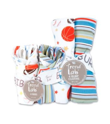 Trend Lab Little MVP Bib and Burp Cloth Set