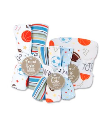 Trend Lab Little MVP Bath and Burp Cloth Set