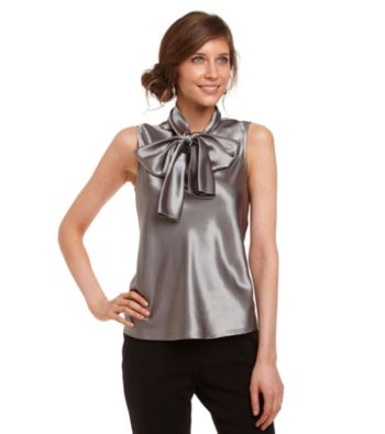Nine West® Platinum Tie-Neck Charmeuse Blouse