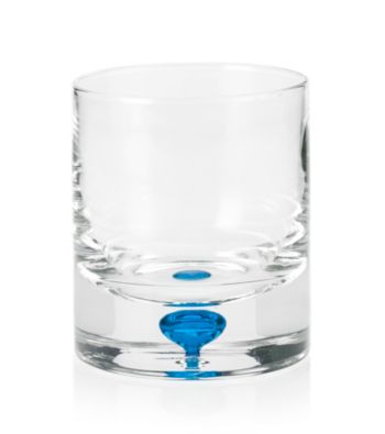 LivingQuarters Bubble Double Old Fashioned Colored Glasses