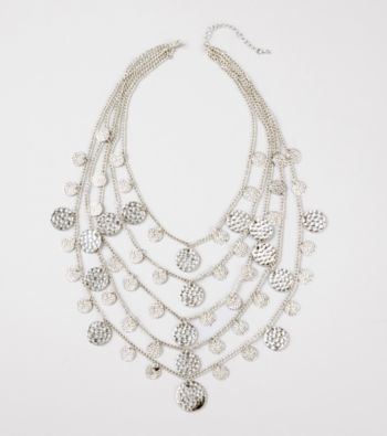 Erica Lyons® Silvertone Multi Row Shaky Disk Long Necklace