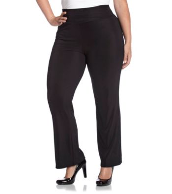 AGB® Plus Size Relaxed Fit Black Scuba Pant