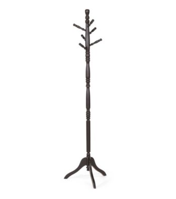 Baxton Studios Oliver Dark Brown Turned Wood Coat Stand