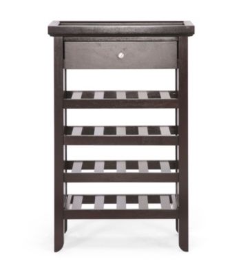 Baxton Studios Atlanta Dark Brown Wood Modern Wine Cabinet