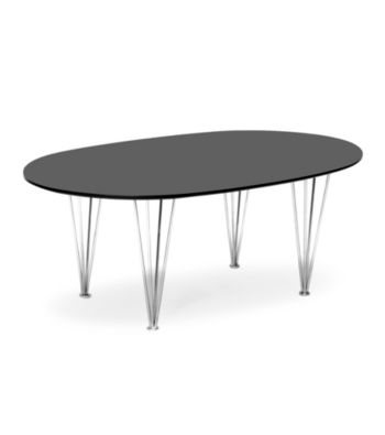 Baxton Studios Hubbard Brown Oval Mid-Century Modern Cocktail Table