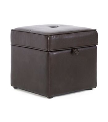 Baxton Studios Sydney Brown Modern Storage Ottoman