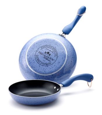 Paula Deen® Signature Porcelain Enamel Nonstick Set of 2 Blueberry Speckle Skillets