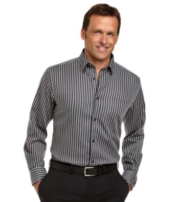 Kenneth Roberts Platinum® Men's Black Houndstooth Stripe Buttondown Shirt