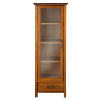Elegant Home Fashions® Avery Linen Oil Oak 1-Door and 1-Bottom Drawer Linen Cabinet
