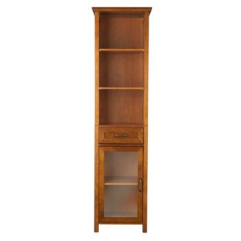 Elegant Home Fashions® Avery Oil Oak 1-Door and 3-Open Shelf Linen Cabinet