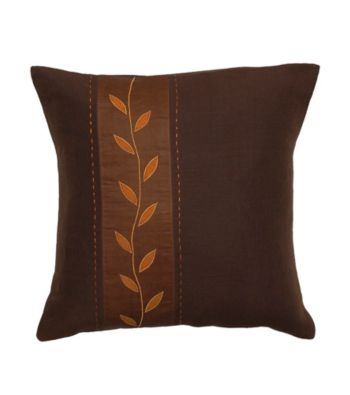 Surya Chocolate & Orange Autumn Leaf Decorative Pillow