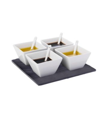Maxwell & Williams White Basics Slate 9-pc. Square Dipping Set