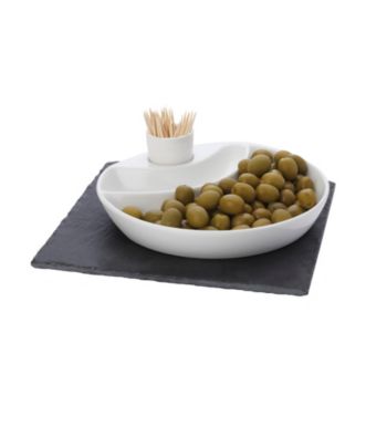 Maxwell & Williams White Basics Slate 3-pc. Round Olive Dish