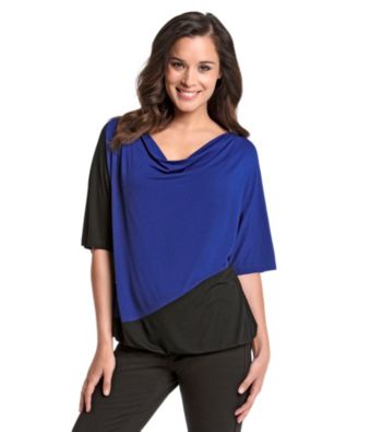 Cable & Gauge® Banded-Bottom Colorblock Top