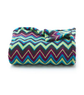 LivingQuarters Zig Zag Micro Cozy Throw