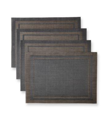 Alyssa Joy Tone-on-Tone Border Woven Set of 4 Place Mats