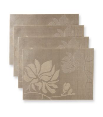 Alyssa Joy Champagne Floral Woven Set of 4 Place Mats