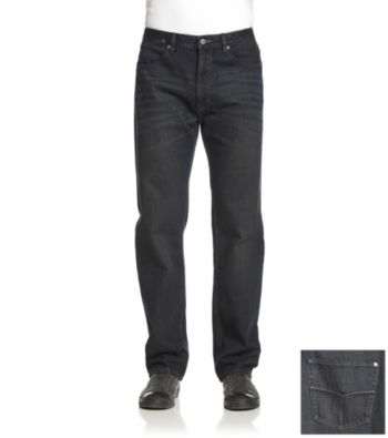 Ruff Hewn Men's Dark Indigo Wash 5-Pocket Straight-Leg Jeans