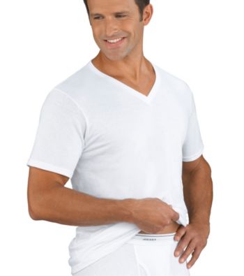 Jockey® Men's White 5-Pack Classic V-Neck T-Shirts
