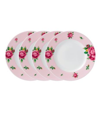 Royal Albert® New Country Roses Pink Modern Casual Set of 4 Bread and Butter Plates