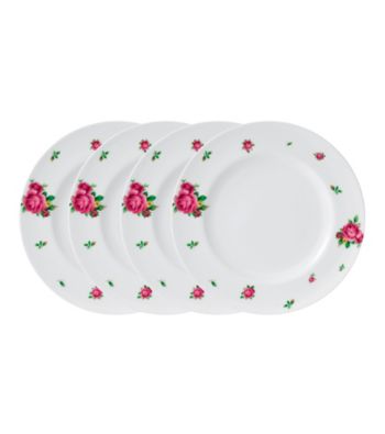 Royal Albert® New Country Roses White Modern Casual Set of 4 Dinner Plates