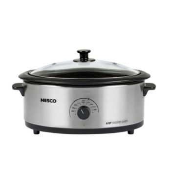 Nesco® 6-qt. Silver Roaster Oven with Glass Cover & Porcelain Cookwell