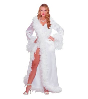 Vintage Hollywood Marabou Satin Robe Adult Costume
