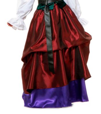 Wine and Royal Gathered Skirt Adult