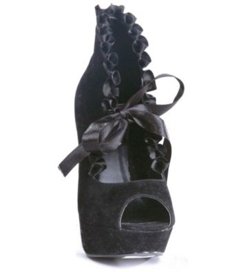 Black Velvet Peep-Toe Adult Boots